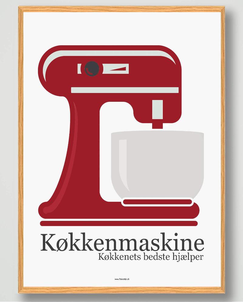 Stilfuld Køkkenmaskine Plakat - 50x70 cm til Dit Køkken