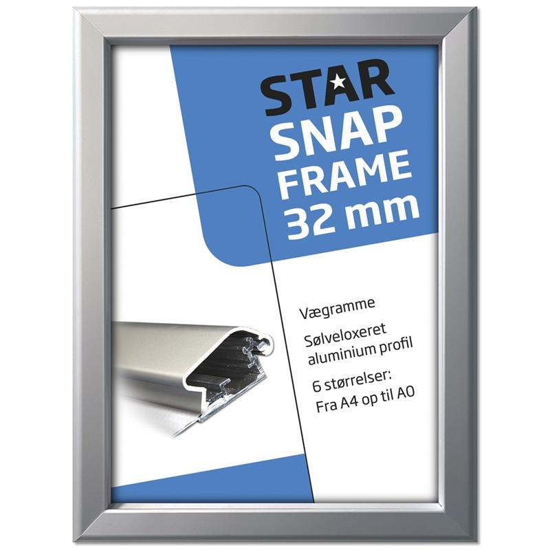 Elegant Sølv Alu Klapramme 32 mm til Stilfuld Vægudstilling!