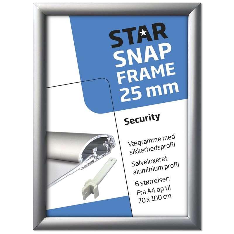 Elegant Sølv Sikkerhedsklapramme til Plakatvisning!