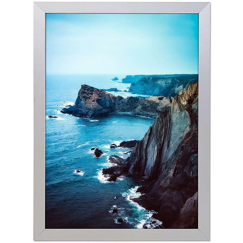 Elegant A5 Plakatramme i Sølv Aluminium – Snap Frame 20 mm