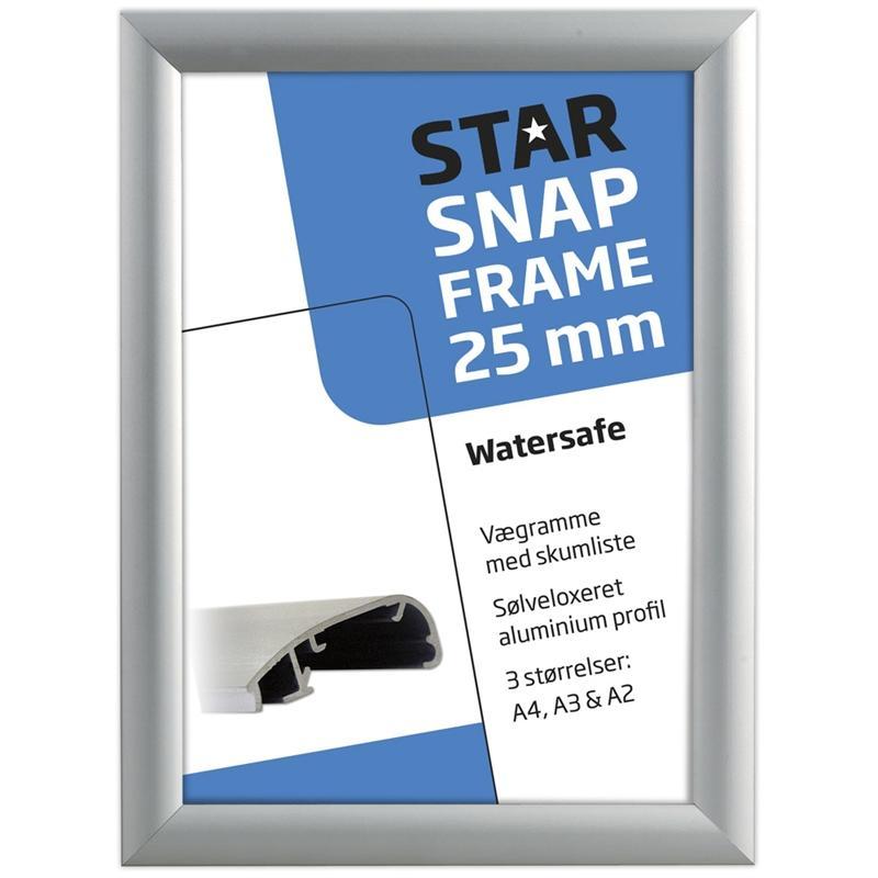 Vandafvisende Sølv Alu Klapramme til Plakater og Kunstværker