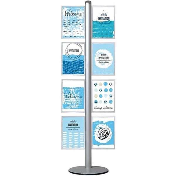 **Dobbeltsidet Plakatstander med 8 A4 Rammer til Effektiv Visning**