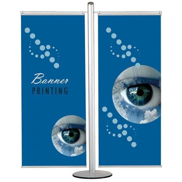 Elegant Dobbeltsidet Bannerstander – Ideel til Udstilling