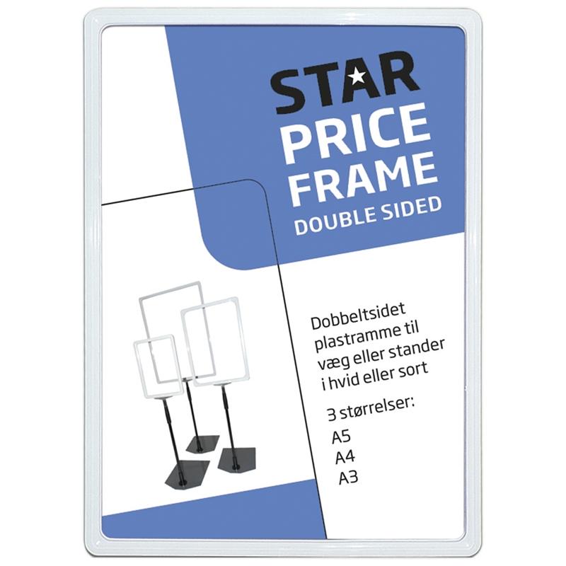 Dobbeltsidet Hvid Plast Flex Prisramme – Elegant Udstilling