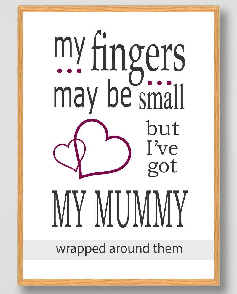 Plakat til Mor: "Mine Små Fingre, Min Mor" - Gaveidé til Mors Dag