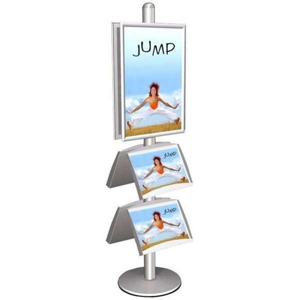 Multistander 4 – Dobbeltsidet Plakatdisplay med Hylder