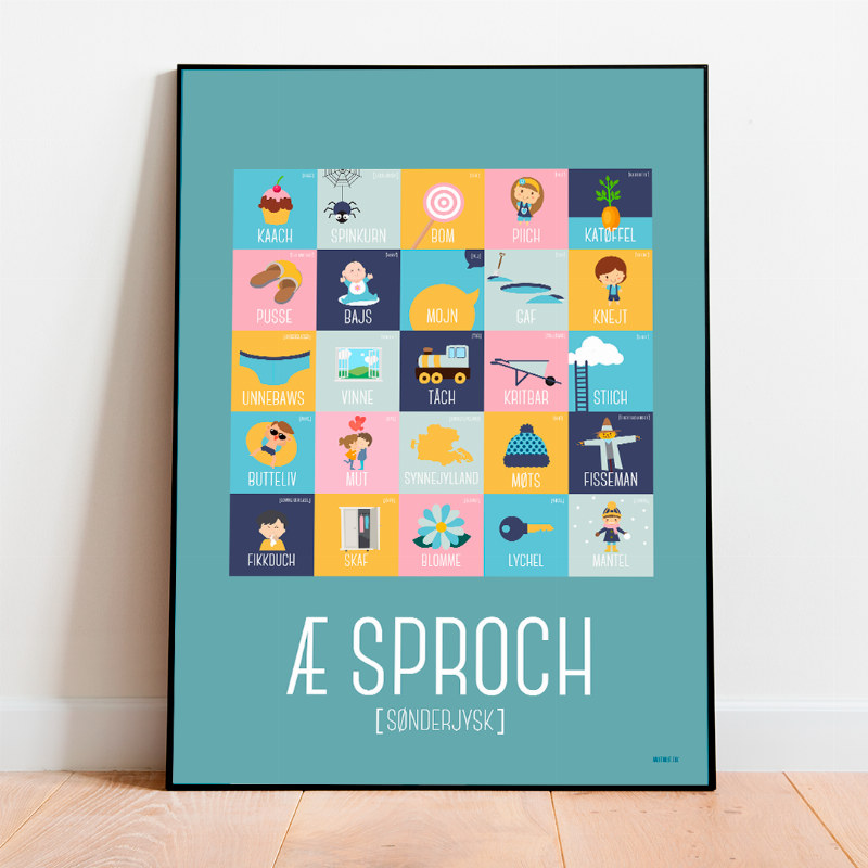 Æ Sproch Grønblå Plakat – Unik Kunst til Dit Hjem!