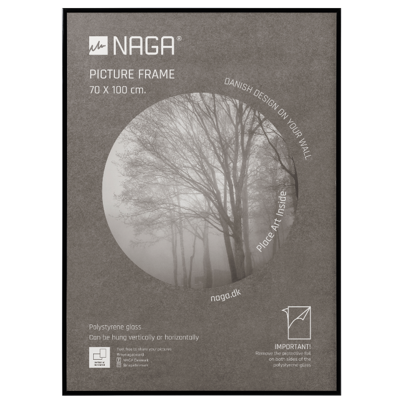 Elegant Sort Plakatramme 70 x 100 cm – Forvandl Dit Hjem!