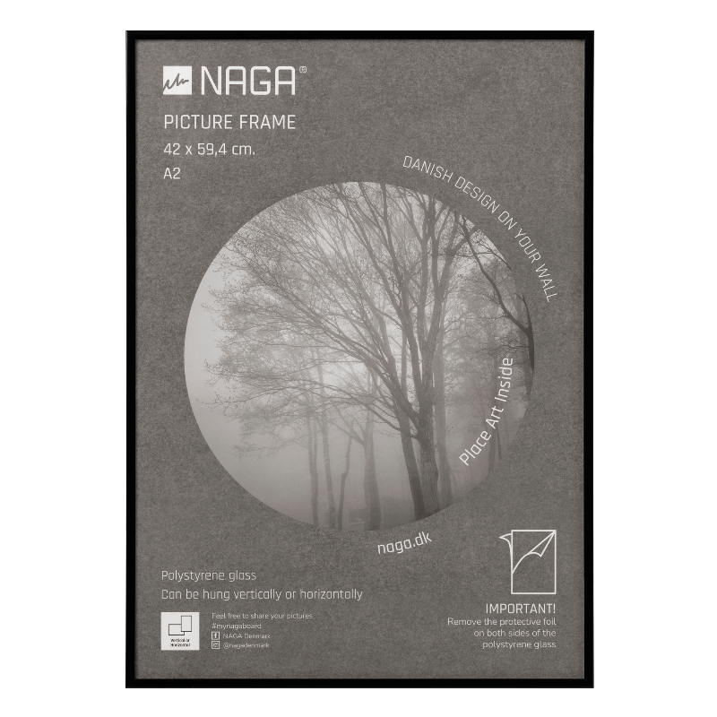 Elegant A2 Sort Billedramme – Gør Dit Hjem Unikt!