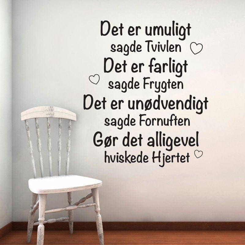 Inspirerende Vægdekoration "Det Er Umuligt" til Hjemmet