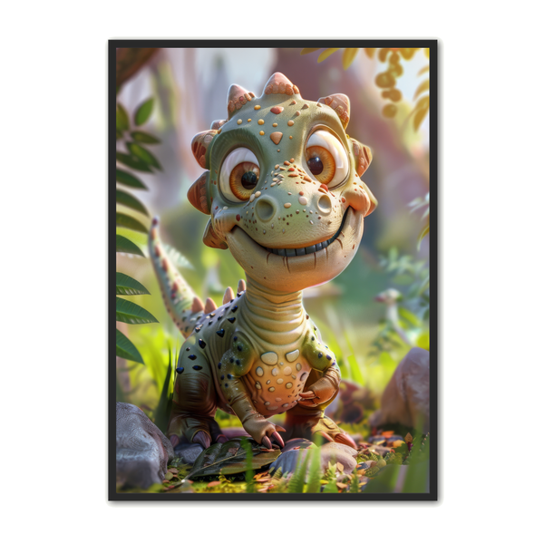 Farverig Dinosaur Plakat til Børneværelset - Inspirerende Kunst