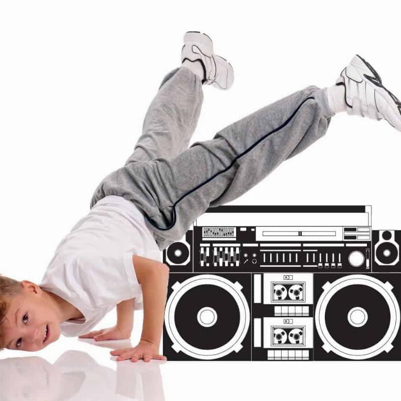 Retro Ghettoblaster Vægklistermærke til Børneværelset