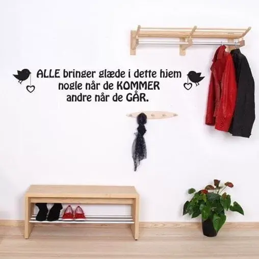 Inspirerende Vægklistermærke - "Alle Bringer Glæde"