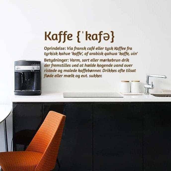 Kaffe Vægklistermærke – Pift Dit Køkken Op!