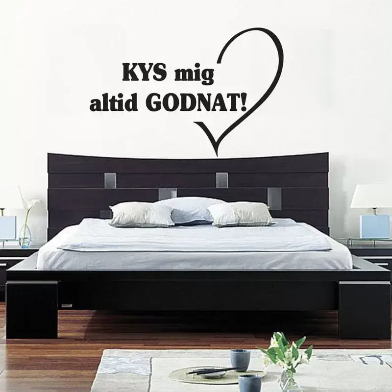 Romantisk Vægkunst: Kys Mig Altid Godnat til Soveværelset
