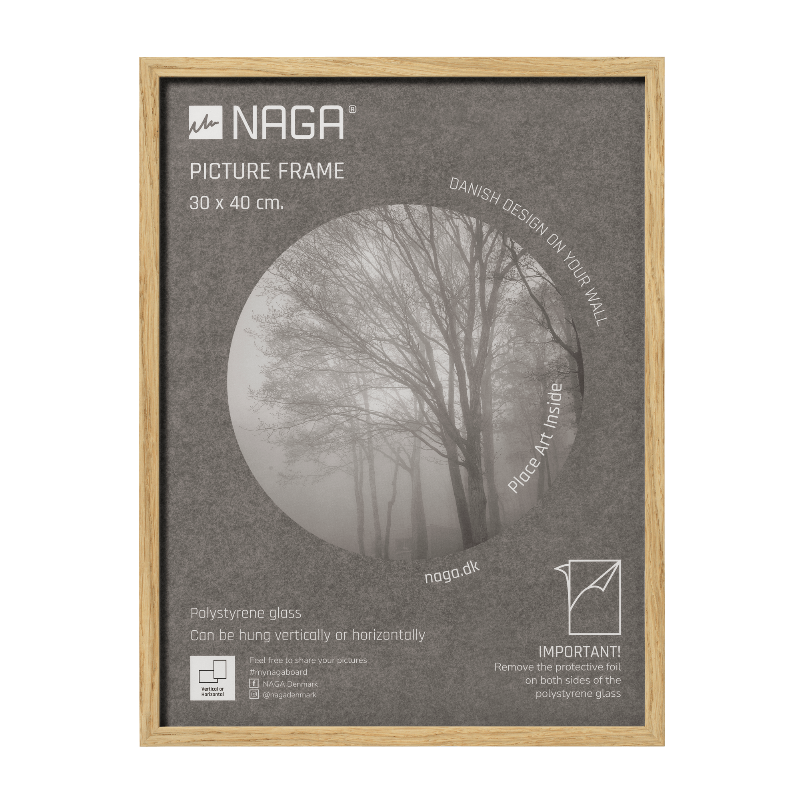 Elegant Egetræ Billedramme 30x40 cm – Stilfuld Vægpynt