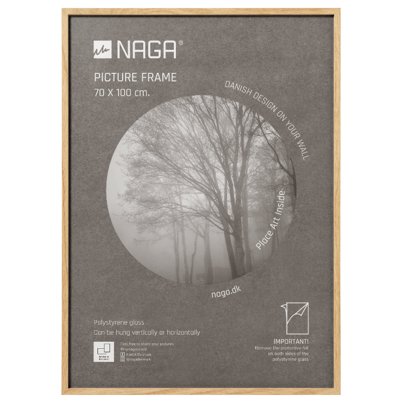 Elegant Egetræ Plakatramme – NAGA 70x100 cm