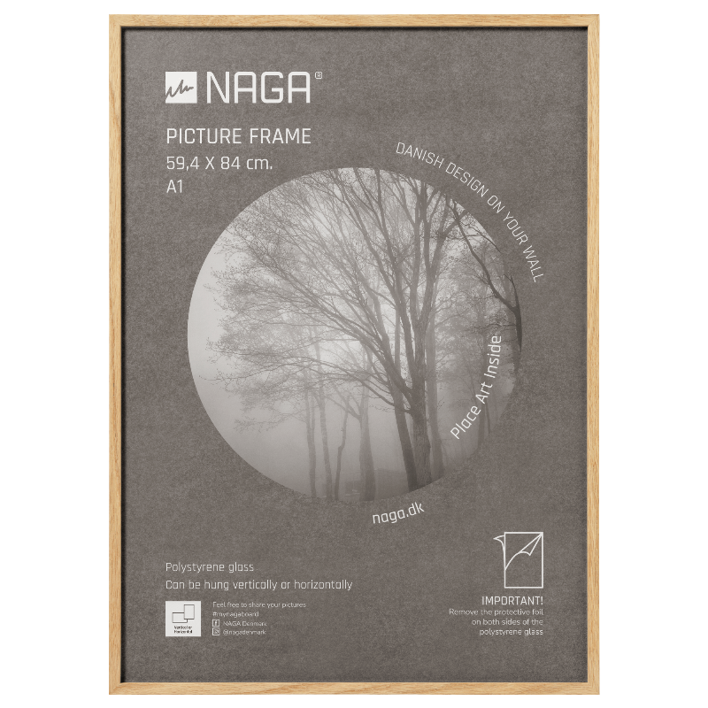Elegant Egetræ Plakatramme 59,4 x 84,1 cm – NAGA Tilbud!