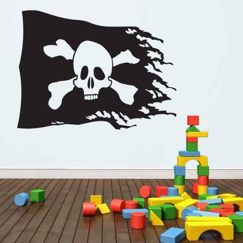 Piratflag Væggaufkleber – Fantastisk Børneværelsesdekoration!