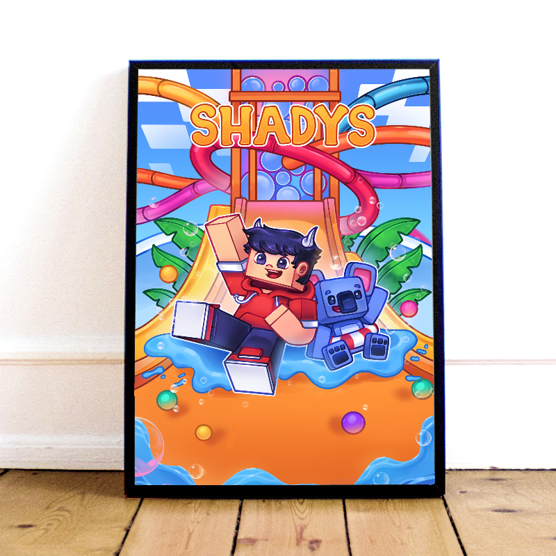 Shadys Vandland Plakat – Farverig Kunst til Dit Hjem!