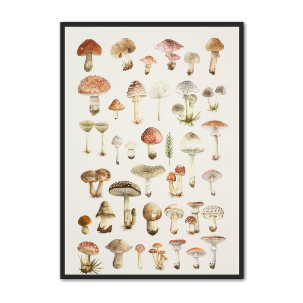 Farverig Svampe Plakat 63 – Unik Kunst til Dit Hjem