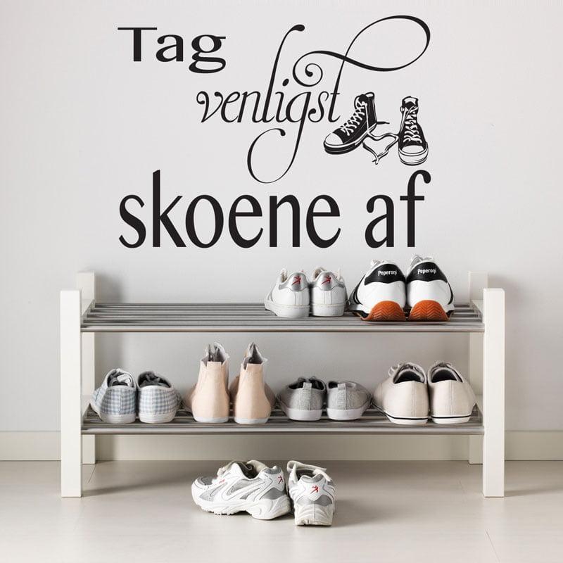 Elegant Vægklistermærke: Tag Skoene Af – Stilfuld Entré!