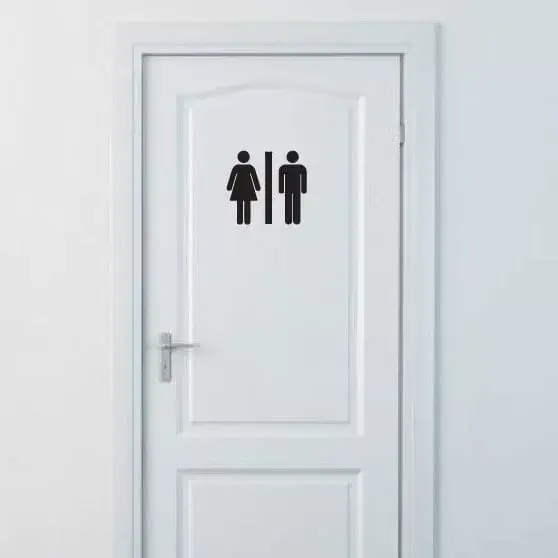 Elegant Badeværelsesskilt - Stilfuldt WC Skilt til Dit Hjem