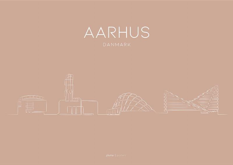 Aarhus Peach Plakat – Unik Kunst til Dit Hjem