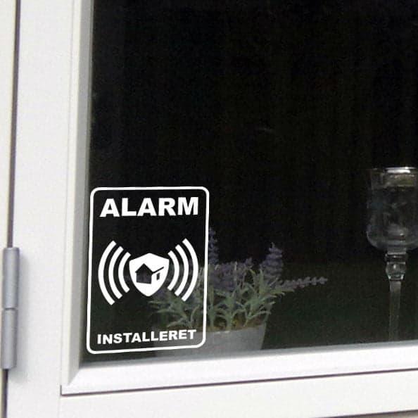 Professionelt Alarmskilt Wallsticker til Sikkerhed