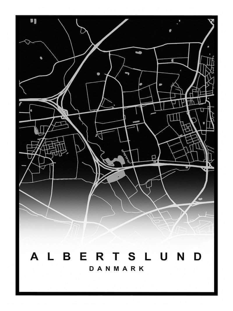 Albertslund Plakat – Farverigt Bykort til Dit Hjem