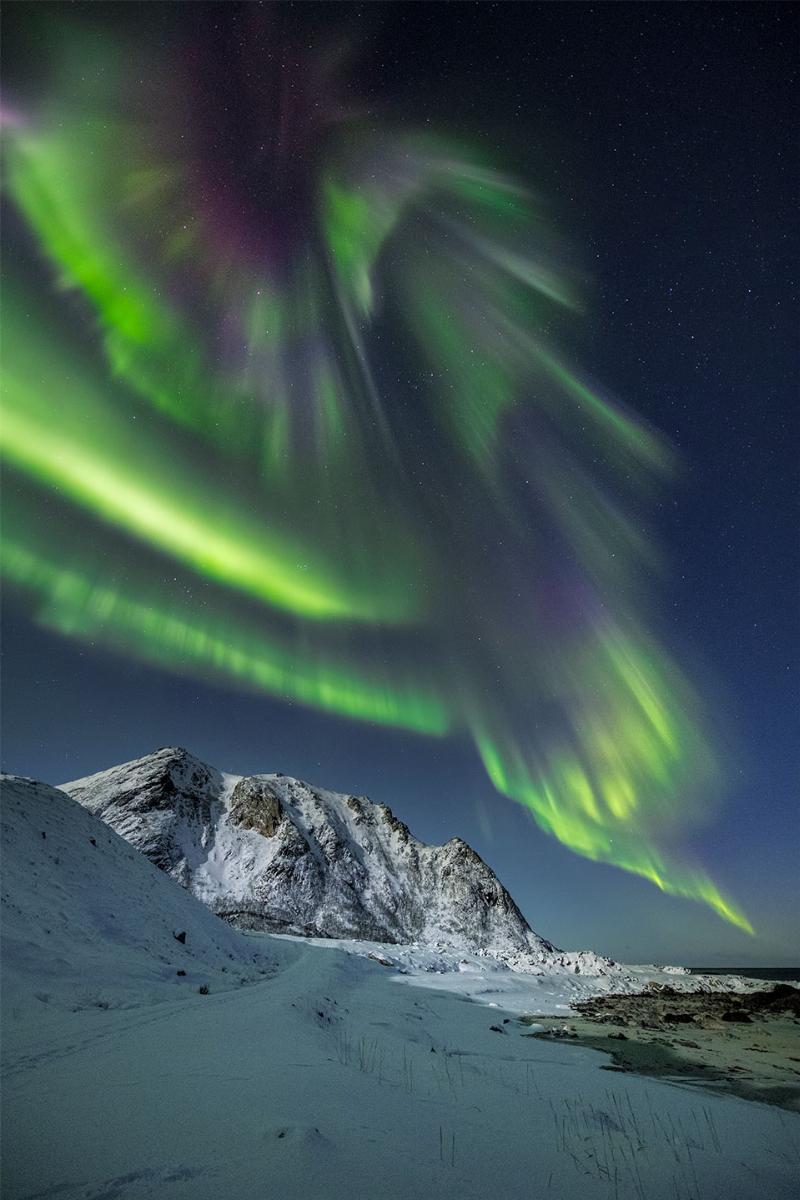 Nordlys Vægkunst: Auroras Gone Crazy af Frank Olsen