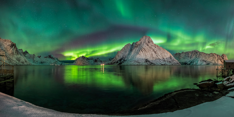 Nordlys Kunstværk fra Lofoten – Unik Vægdekoration