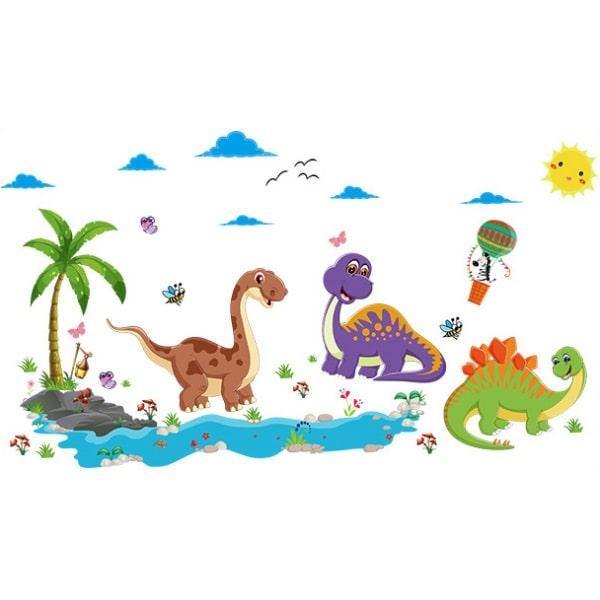 Farverigt Dinosaurus Vægklistermærke til Børneværelset!