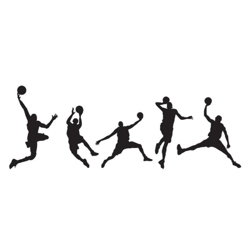 Basketball Vægklistermærker – Slam Dunk! 5 Stk. Tilbud!