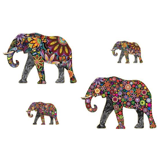 Unikt elefant vægklistermærke med blomster til hjemmet!