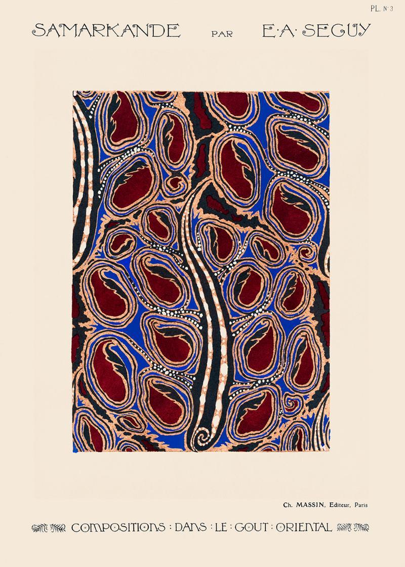 Botanisk Art Deco Vægkunst – Unik Pochoir Dekoration