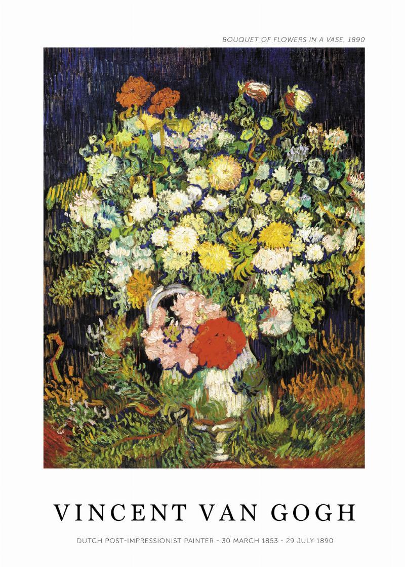 Elegant Kunsttryk: Blomsterbuket i Vase – Unik Dekoration
