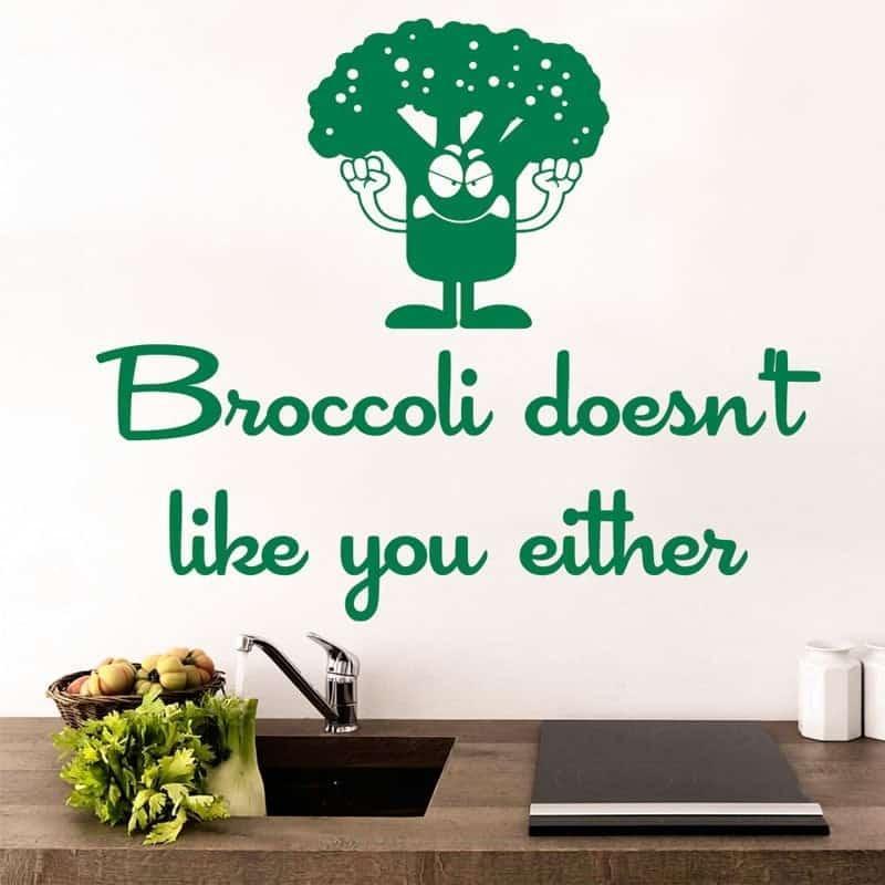 Farverig Broccoli Væggesticker til Sjov Indretning