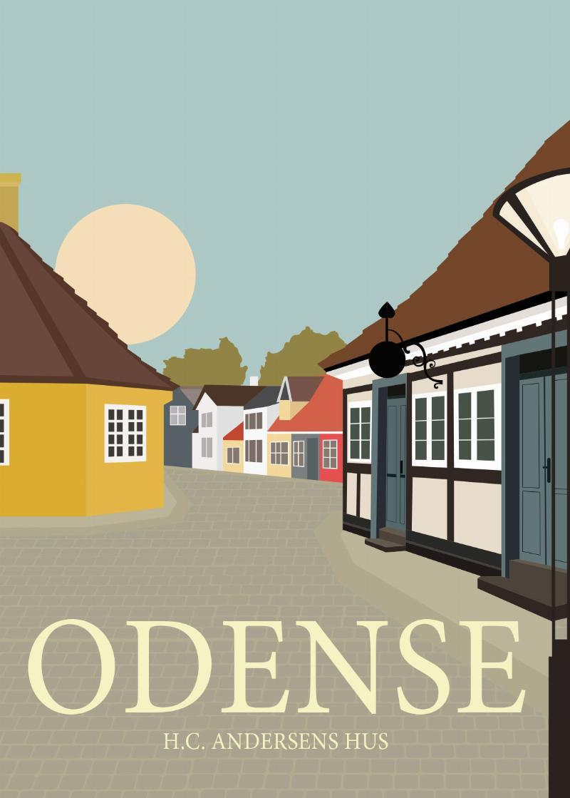 Unikt Kunstværk "Odense" af Rikke Axelsen til Dit Rum