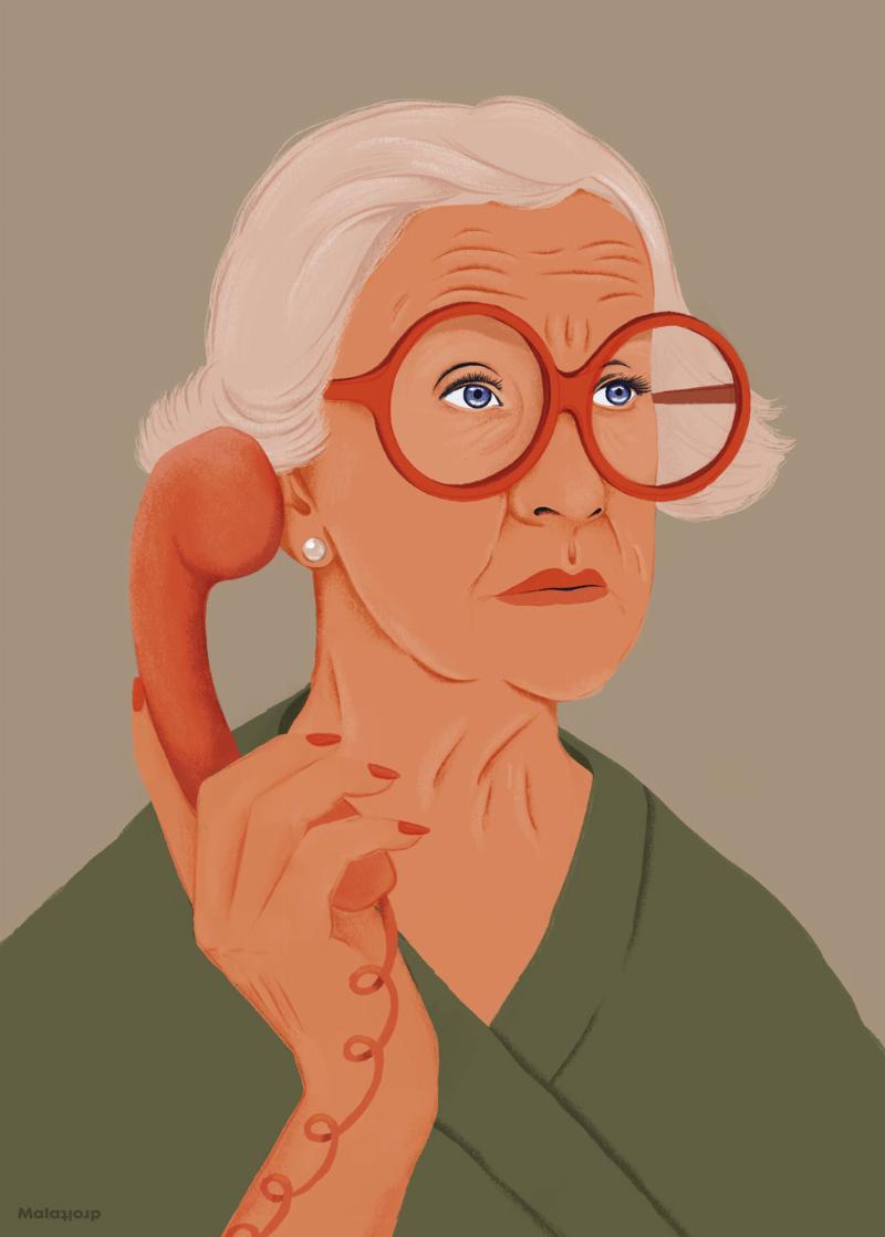 Maladroit Kunstværk – Kalderpige Grøn – Unik Illustration