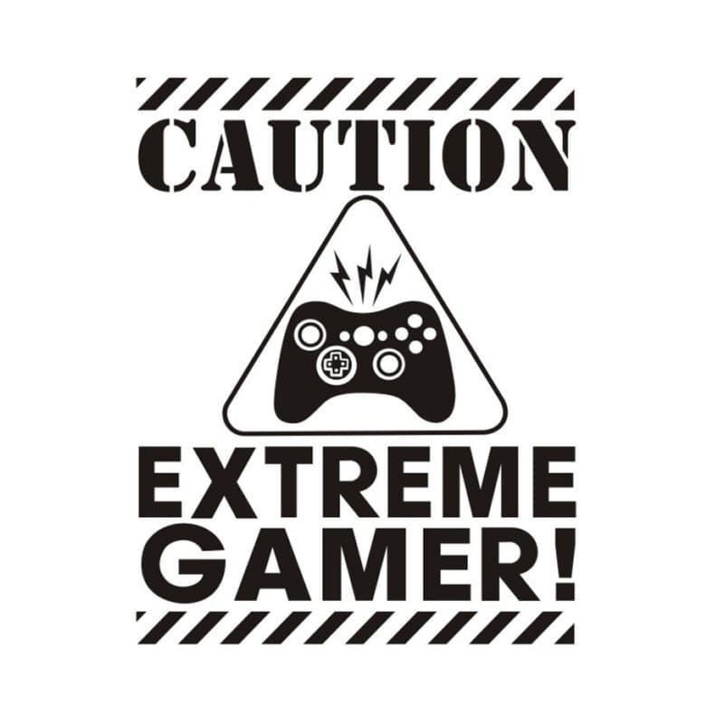 Advarsel: Ekstrem Gamer Vægklistermærke til Drengeværelse