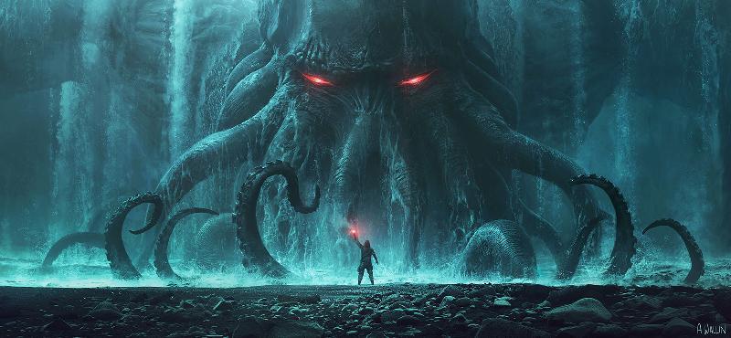 Cthulhu Stiger – Unik Vægkunst til Dit Hjem