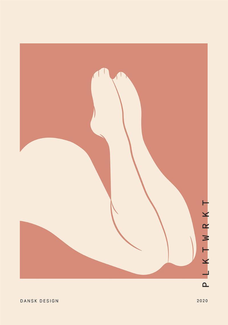 Kurver Rosa Plakat – Elegant Vægkunst til Dit Hjem
