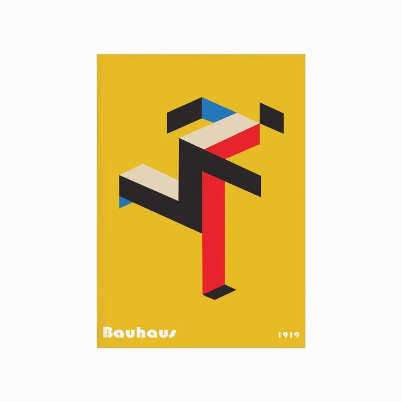 Bauhaus Plakat: Energisk Løbende Mand til Dit Hjem