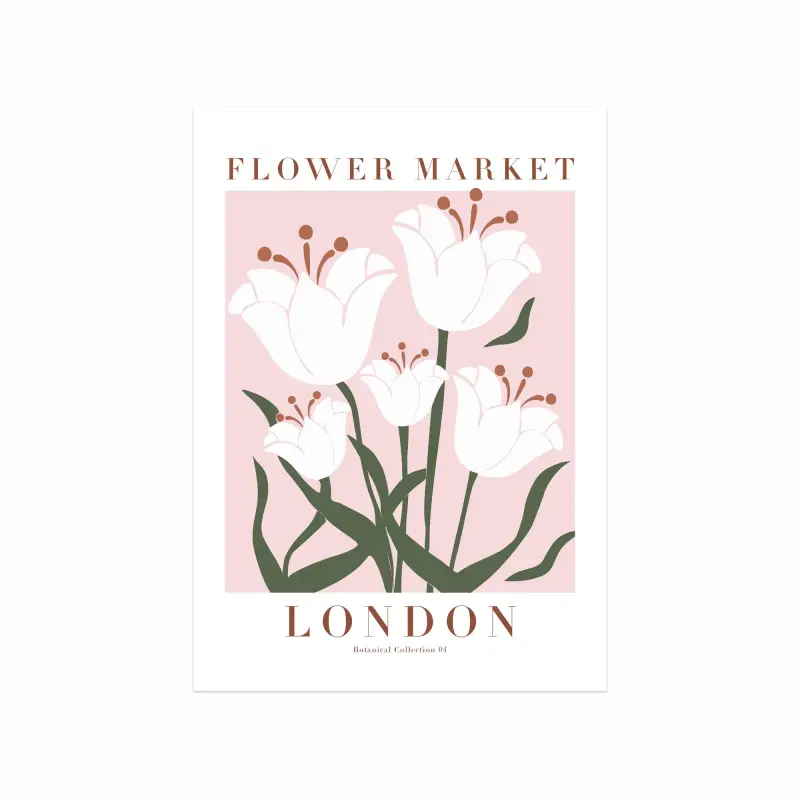 Elegant plakat "Blomstermarked London" til dit hjem!