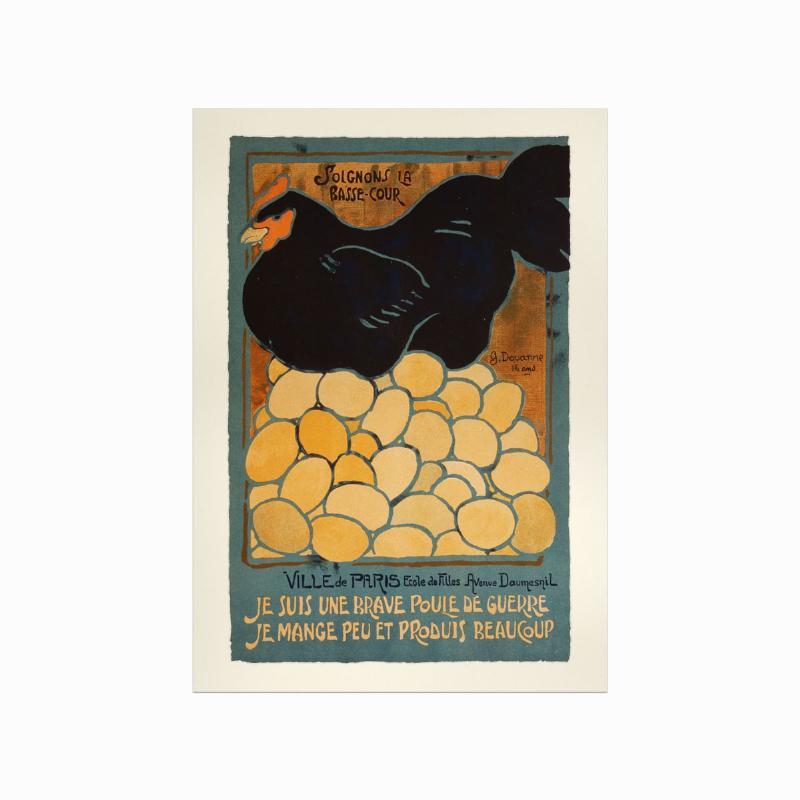 Vintage plakat: Modig høne – Retro vægkunst til hjemmet!