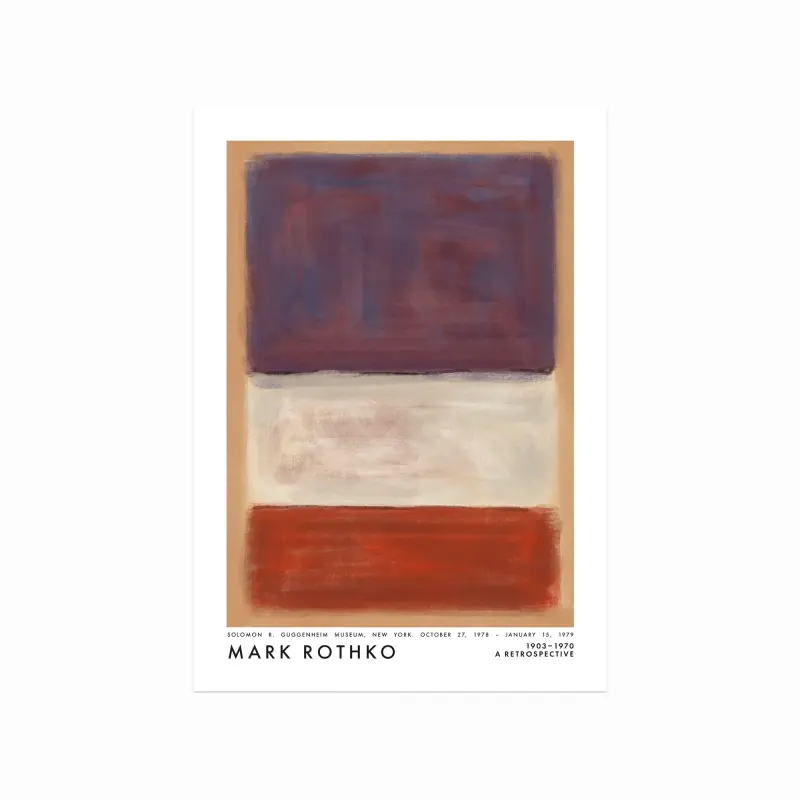 Mark Rothko Plakat: Lilla, Hvid, Rød – Vægkunsttilbud