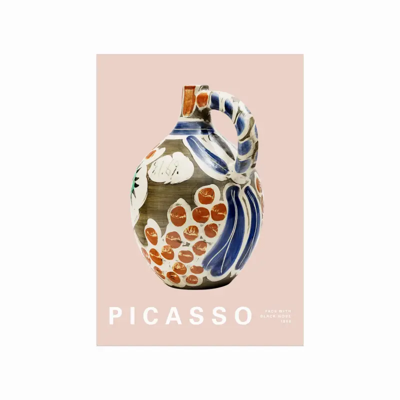 Pablo Picasso Plakat: Ansigt med Sort Næse 02 – Kunsttilbud!