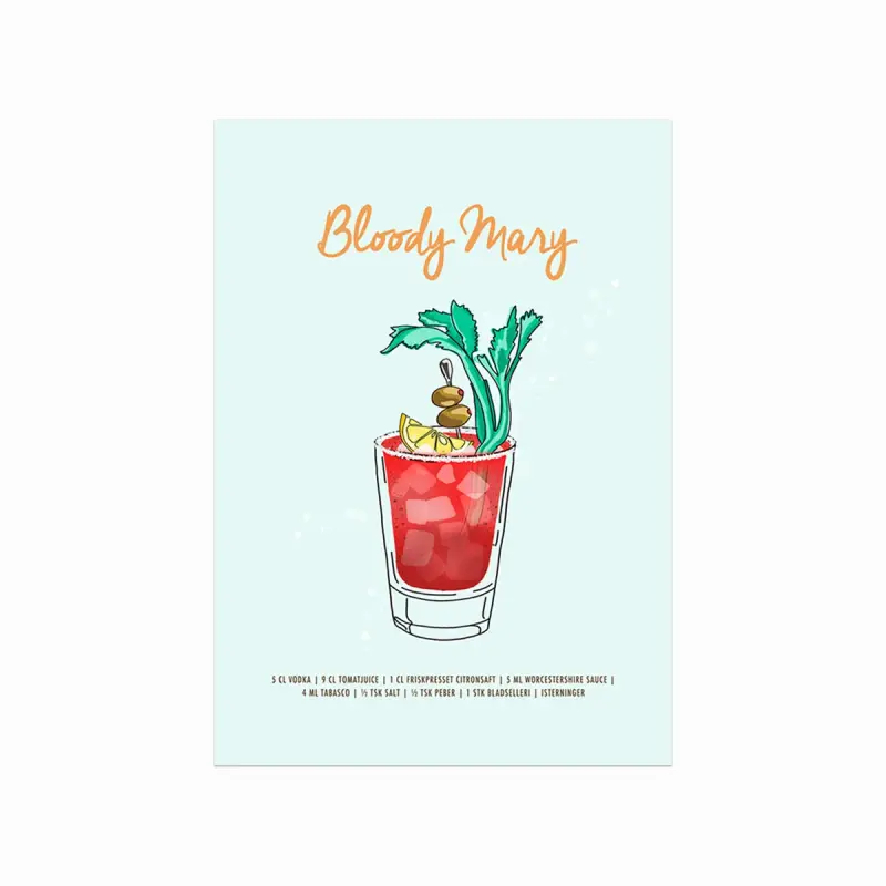 Elegant Bloody Mary Opskrift Plakat til Køkkenet