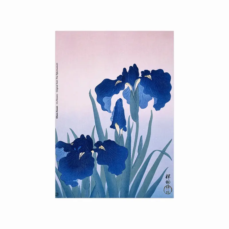 Irisblomster Plakat - Japansk Inspiration til Dit Hjem